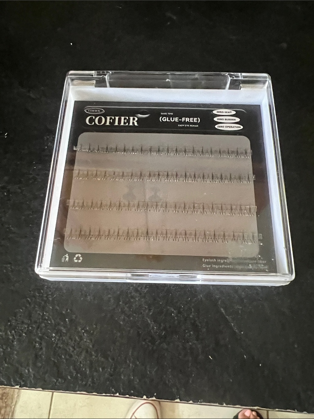 COFIER Glue-Free Individual False Eyelash Clusters - Black.